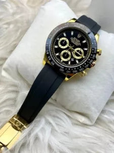 ROLEX BLACK DIAL DAYTONE RUBBER STRAP
