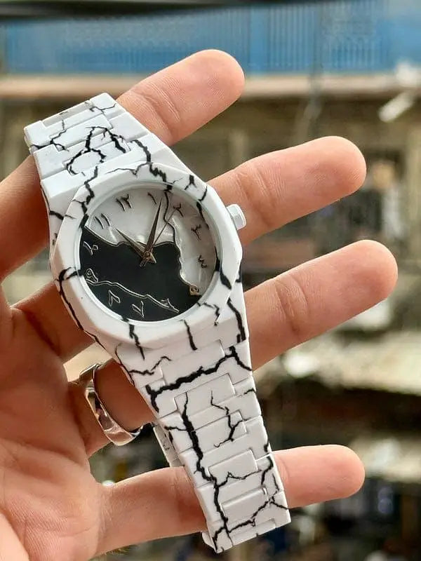 ARABIC AURA WHITE BLACK DIAL WITH MASTER LOCK