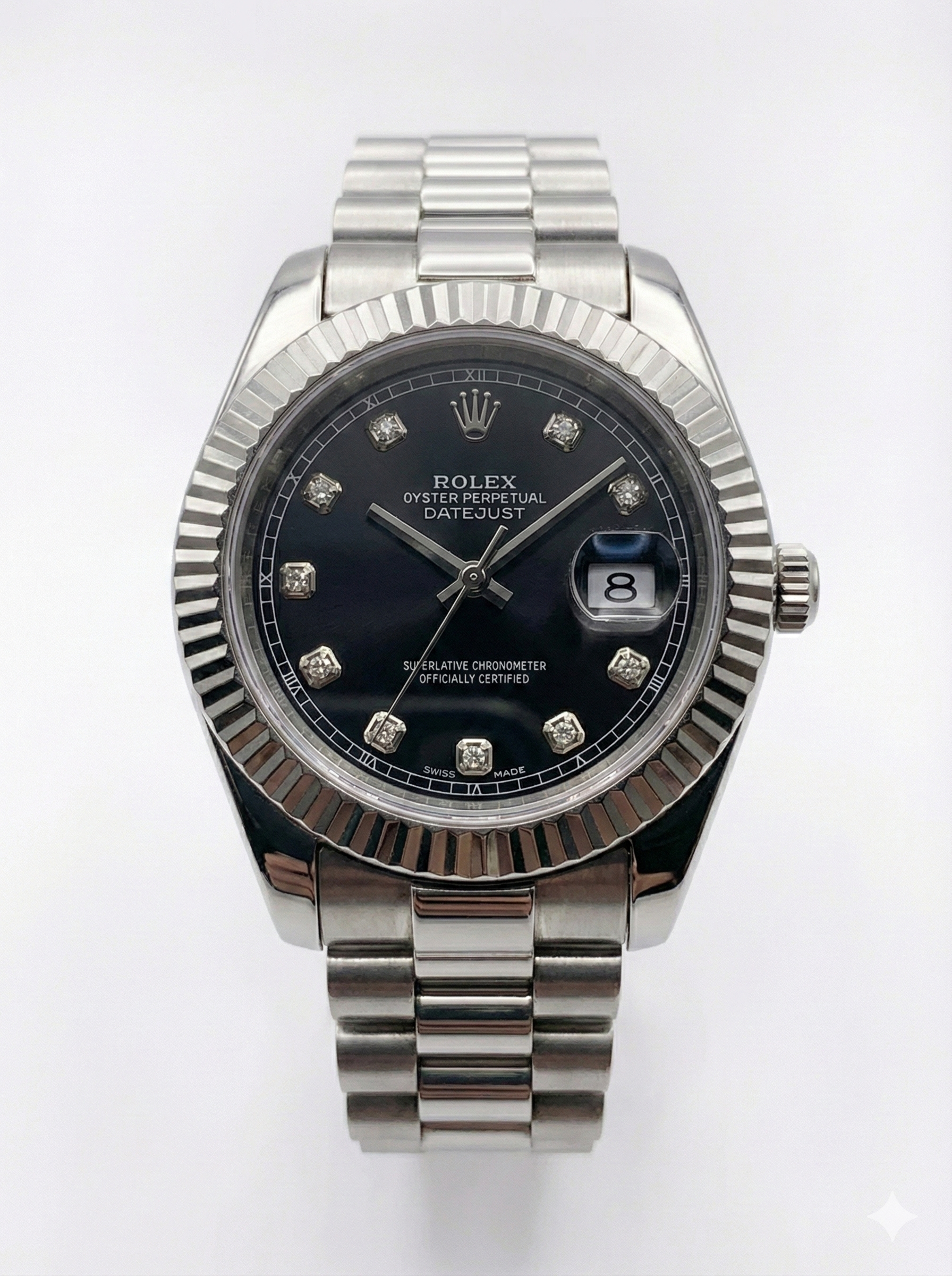 ROLEX BLACK DIAL WITH JUBILEE CHAIN