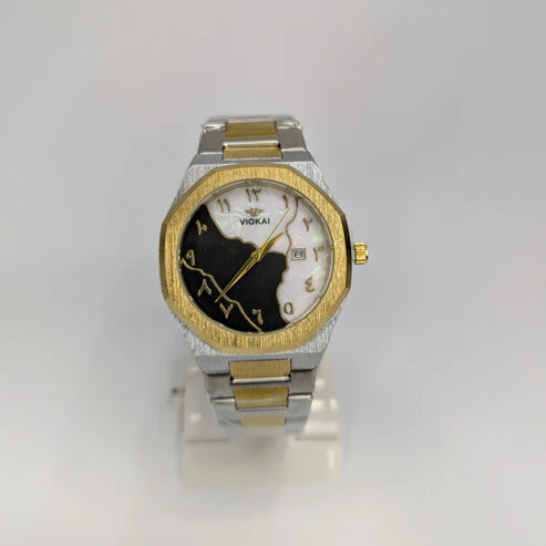 VIOKAI Two-Tone Luxury Wristwatch with Dual-Color Dial