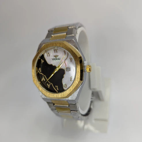 VIOKAI Two-Tone Luxury Wristwatch with Dual-Color Dial