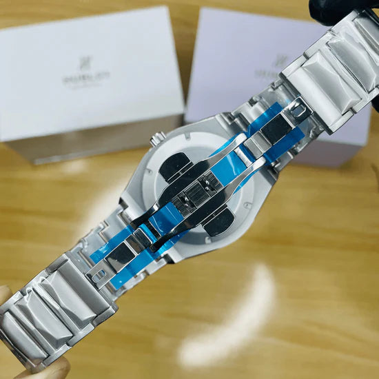 HB Premium Watch - Luxury Diamond Cut Chain - Navy Blue Dial