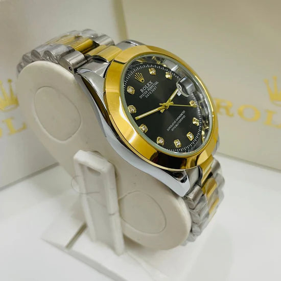 ROLEX GOLDEN BLACK TWO-TONE CHAIN