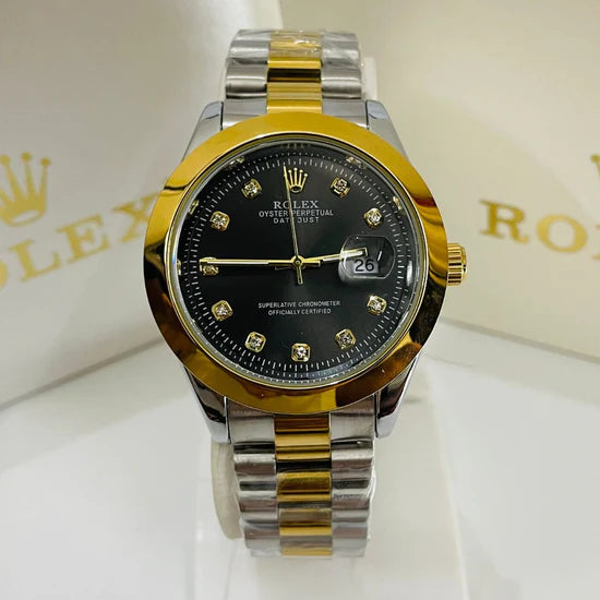 ROLEX GOLDEN BLACK TWO-TONE CHAIN