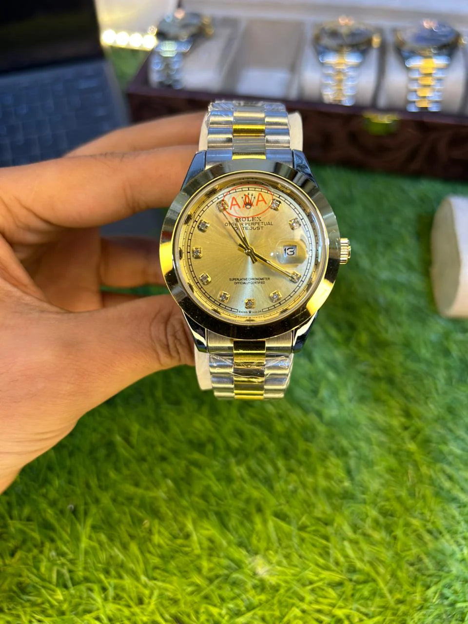 ROLEX JUST DATE WITH TO TONE CHAIN PREMIUM QUAILTY
