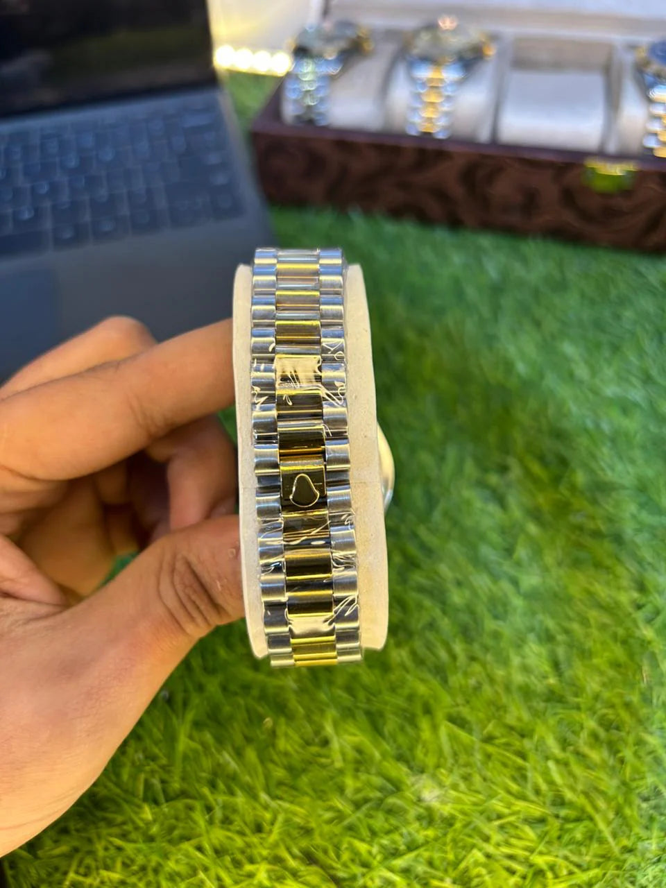 ROLEX JUST DATE WITH TO TONU CHAIN PREMIUM QUAILTY