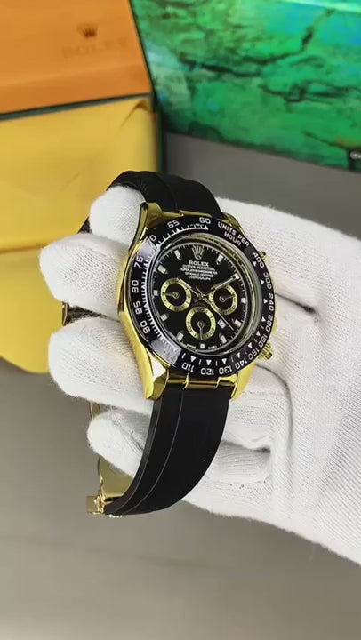 ROLEX BLACK DIAL DAYTONE RUBBER STRAP