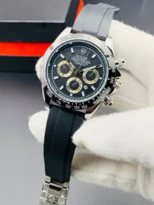 ROLEX BLACK DIAL DAYTONE RUBBER STRAP