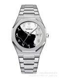 VIOKAI Silver Luxury Wristwatch with Dual-Color Dial
